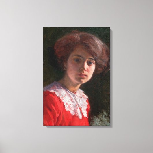 Portret van een dame (van Elin Danielson-Gambogi) Canvas Afdruk (Voorkant)