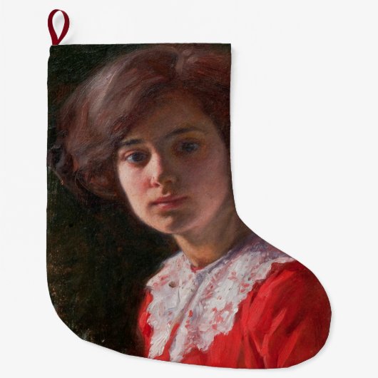 Portret van een dame (van Elin Danielson-Gambogi) Grote Kerstsok (Voorkant)