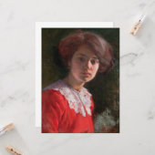 Portret van een dame (van Elin Danielson-Gambogi) Kaart (Voorkant / Achterkant in situ)