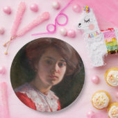 Portret van een dame (van Elin Danielson-Gambogi) Papieren Bordje (Feest)