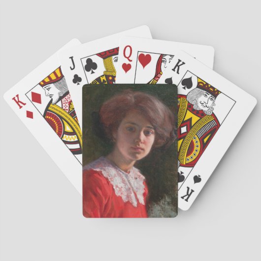 Portret van een dame (van Elin Danielson-Gambogi) Pokerkaarten (Achterkant)
