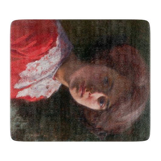 Portret van een dame (van Elin Danielson-Gambogi) Snijplank (Voorkant)