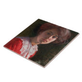 Portret van een dame (van Elin Danielson-Gambogi) Tegeltje (Zijkant)