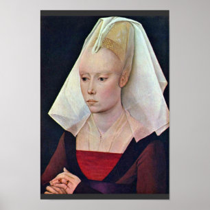 Portret van een dame van Weyden Rogier van Der Poster