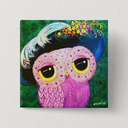 Portret van een dame vierkante button 5,1 cm (Voorkant)