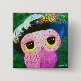 Portret van een dame vierkante button 5,1 cm