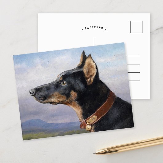 Portret van een Doberman | Carl Reichert Briefkaart