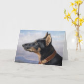 Portret van een Doberman | Carl Reichert Kaart (Gele Bloem)