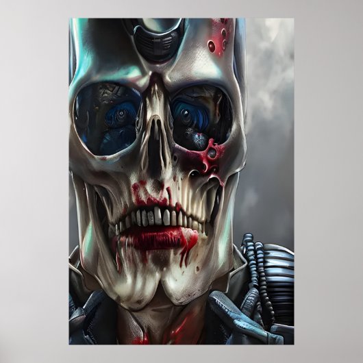 Portret van een dode schedel l | AI Art Poster (Voorkant)