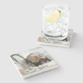 Portret van een dodelijk Man (sterfte en dood) (ar Stenen Onderzetter (Zijkant)