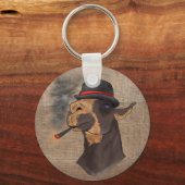 Portret van een Drama Llama - Sleutelhanger (Voorkant)