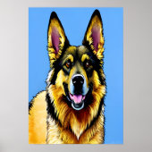 Portret van een Duitse herder | AI Art Poster (Voorkant)