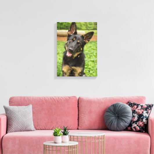 Portret van een Duitse herder Canvas Afdruk (Insitu (Woonkamer))