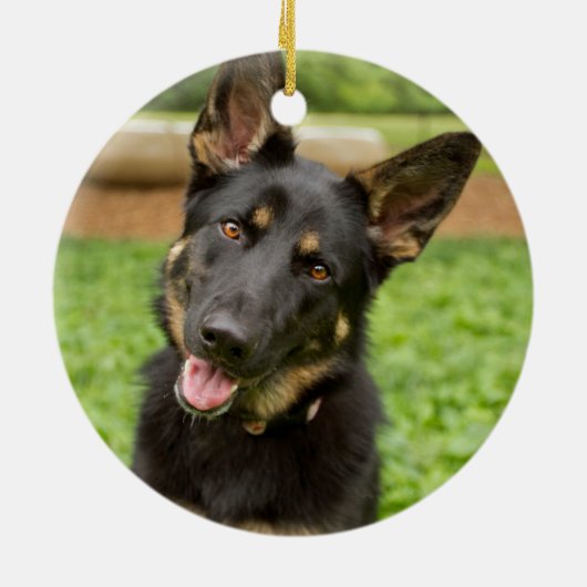 Portret van een Duitse herder Keramisch Ornament (Achterkant)