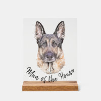 Portret van een Duitse Shepherd Dog Sketched Art