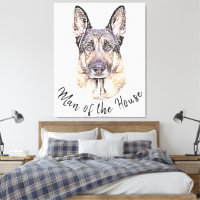 Portret van een Duitse Shepherd Dog Sketched Art