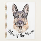 Portret van een Duitse Shepherd Dog Sketched Art Planner (Voorkant)