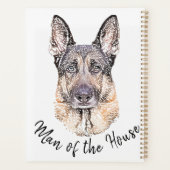 Portret van een Duitse Shepherd Dog Sketched Art Planner (Achterkant)