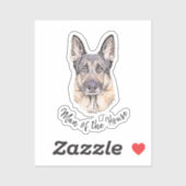 Portret van een Duitse Shepherd Dog Sketched Art Sticker (Vel)