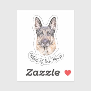 Portret van een Duitse Shepherd Dog Sketched Art Sticker
