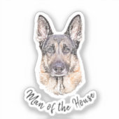 Portret van een Duitse Shepherd Dog Sketched Art Sticker (Voorkant)