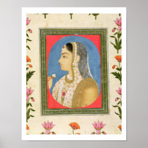 Portret van een edele dame uit de kleine klevende  poster