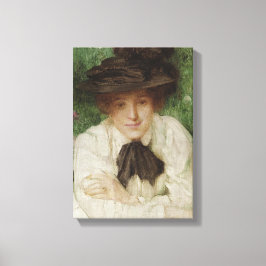 Portret van een Edwardiaanse dame ( kunst) Canvas Afdruk