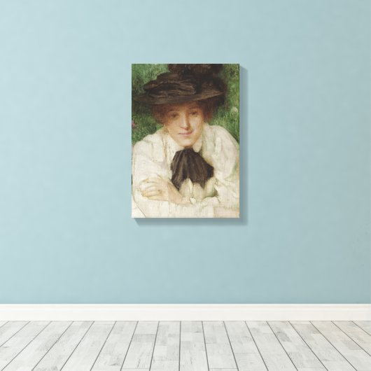 Portret van een Edwardiaanse dame ( kunst) Canvas Afdruk (Insitu (Houten vloer))