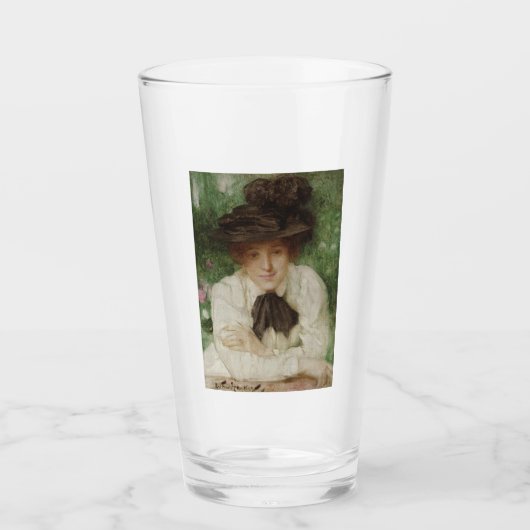 Portret van een Edwardiaanse dame ( kunst) Glas (Voorkant)