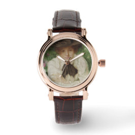 Portret van een Edwardiaanse dame ( kunst) Horloge