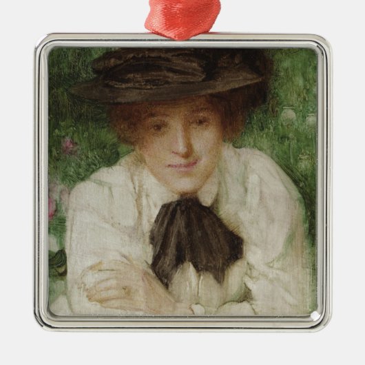 Portret van een Edwardiaanse dame ( kunst) Metalen Ornament (Voorkant)