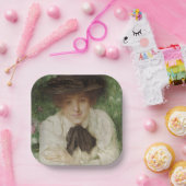 Portret van een Edwardiaanse dame ( kunst) Papieren Bordje (Feest)