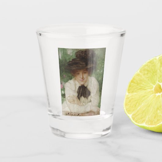 Portret van een Edwardiaanse dame ( kunst) Shot Glas (Voorkant)