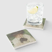 Portret van een Edwardiaanse dame ( kunst) Stenen Onderzetter (Zijkant)