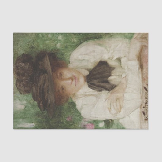 Portret van een Edwardiaanse dame ( kunst) Tissuepapier (Voorkant)