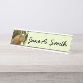 Portret van een eekhoorn Natuur Dierfotografie Bureau Naambordje (Voorkant)