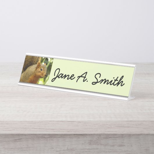 Portret van een eekhoorn Natuur Dierfotografie Bureau Naambordje (Voorkant)