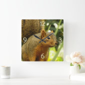 Portret van een eekhoorn Natuur Dierfotografie Vierkante Klok (Huis)