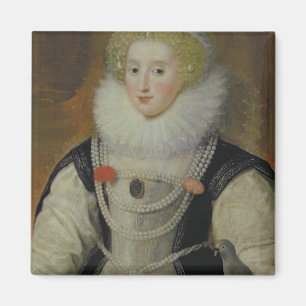 Portret van een Elizabeth Lady met een papegaai Magneet