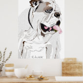 Portret van een Engelse Bulldog Poster (Keuken)