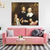 Portret van een familie, waarschijnlijk die van Ri Canvas Afdruk (Insitu (Woonkamer))