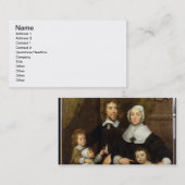 Portret van een familie, waarschijnlijk die van Ri Visitekaartje (Voorkant / Achterkant)