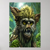 Portret van een fantasiebeest in het bos | AI Art. Poster (Voorkant)