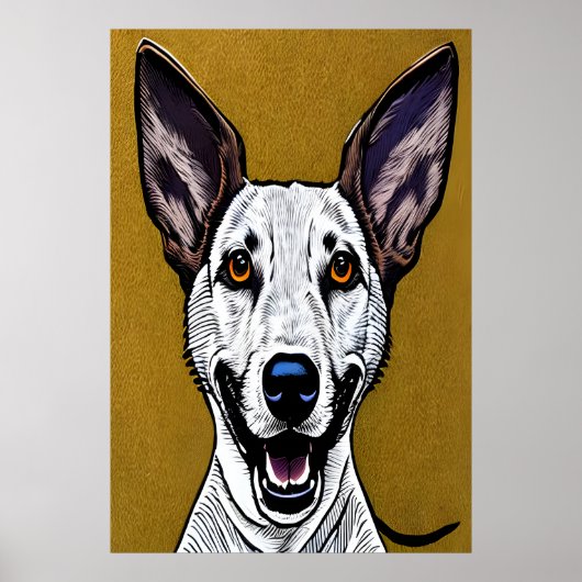 Portret van een Farao Hond | AI Art Poster (Voorkant)