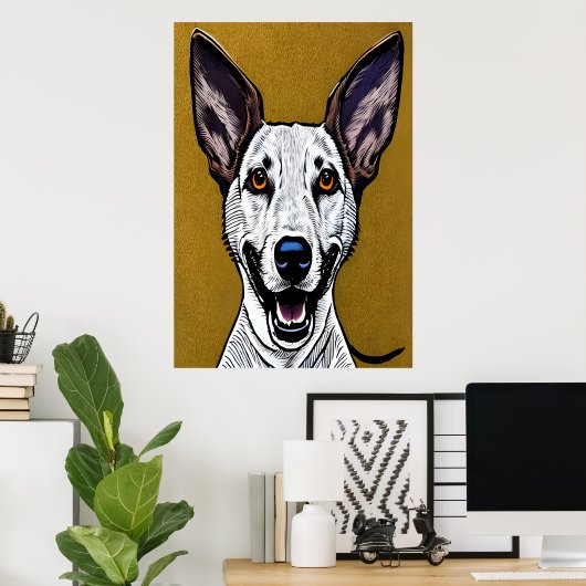 Portret van een Farao Hond | AI Art Poster (Thuiskantoor)
