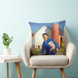 Portret van een Farmer NC Wyeth 1943 Americana Art Kussen