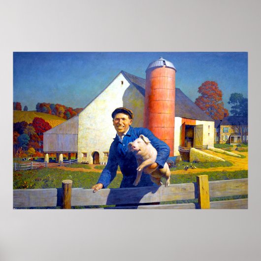 Portret van een Farmer NC Wyeth 1943 Poster (Voorkant)