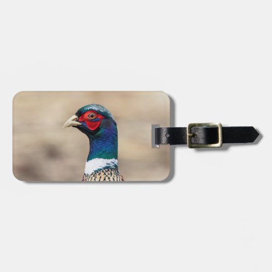 Portret van een fazant bagagelabel (Voorkant horizontaal)