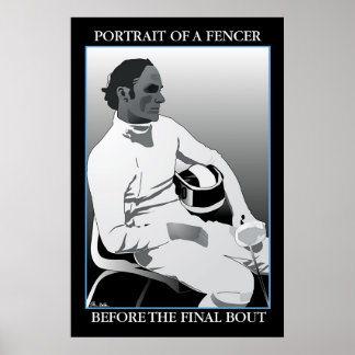 Portret van een Fencer: voor de finale uitgang Poster