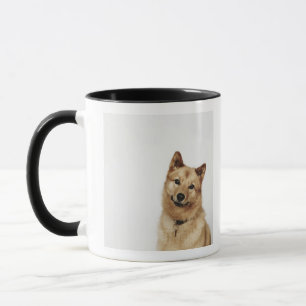 Portret van een Finse Spitz-hond die glimlacht Mok